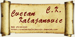Cvetan Kalajanović vizit kartica